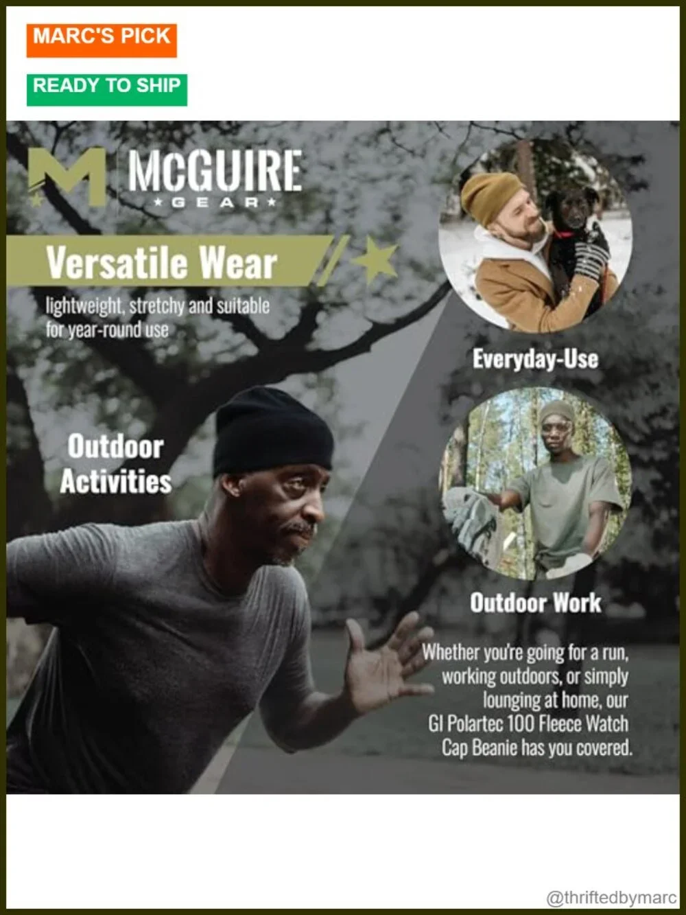 Polartec 100 Fleece Watch Cap Beanie Lightweight Fitted Tactical Winter Hat
